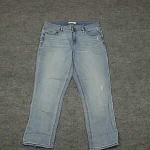 Unpublished Jeans Womens 30 Light Blue Distressed Straight Leg Casual Denim